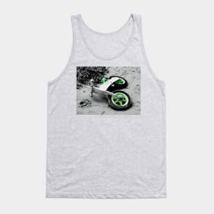 Green Wheels and Black Tyres Tank Top